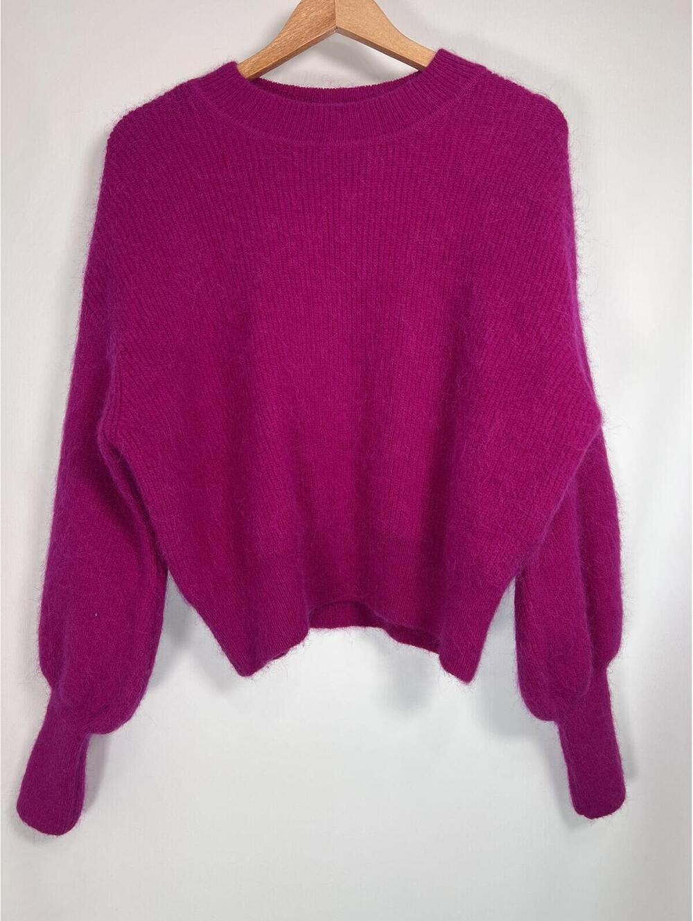 H&M Alpaca Blend Pink Sweater Balloon Sleeve Women's Medium